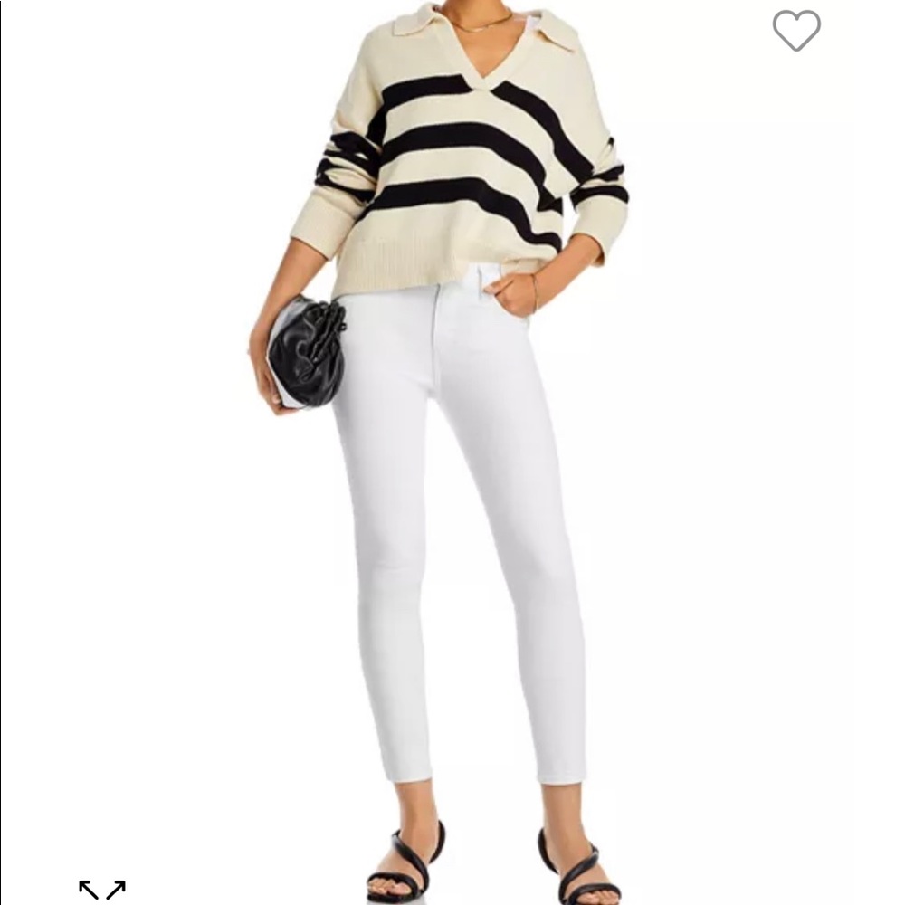 Paige Hoxton High Rise Ankle Skinny Jean - White Denim